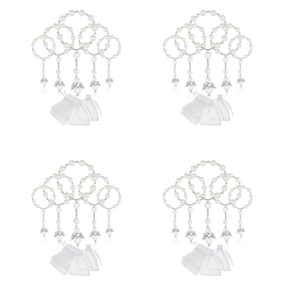 30 Pcs Baptism Acrylic Rosary Beads Rosaries Angel with Organza Bags