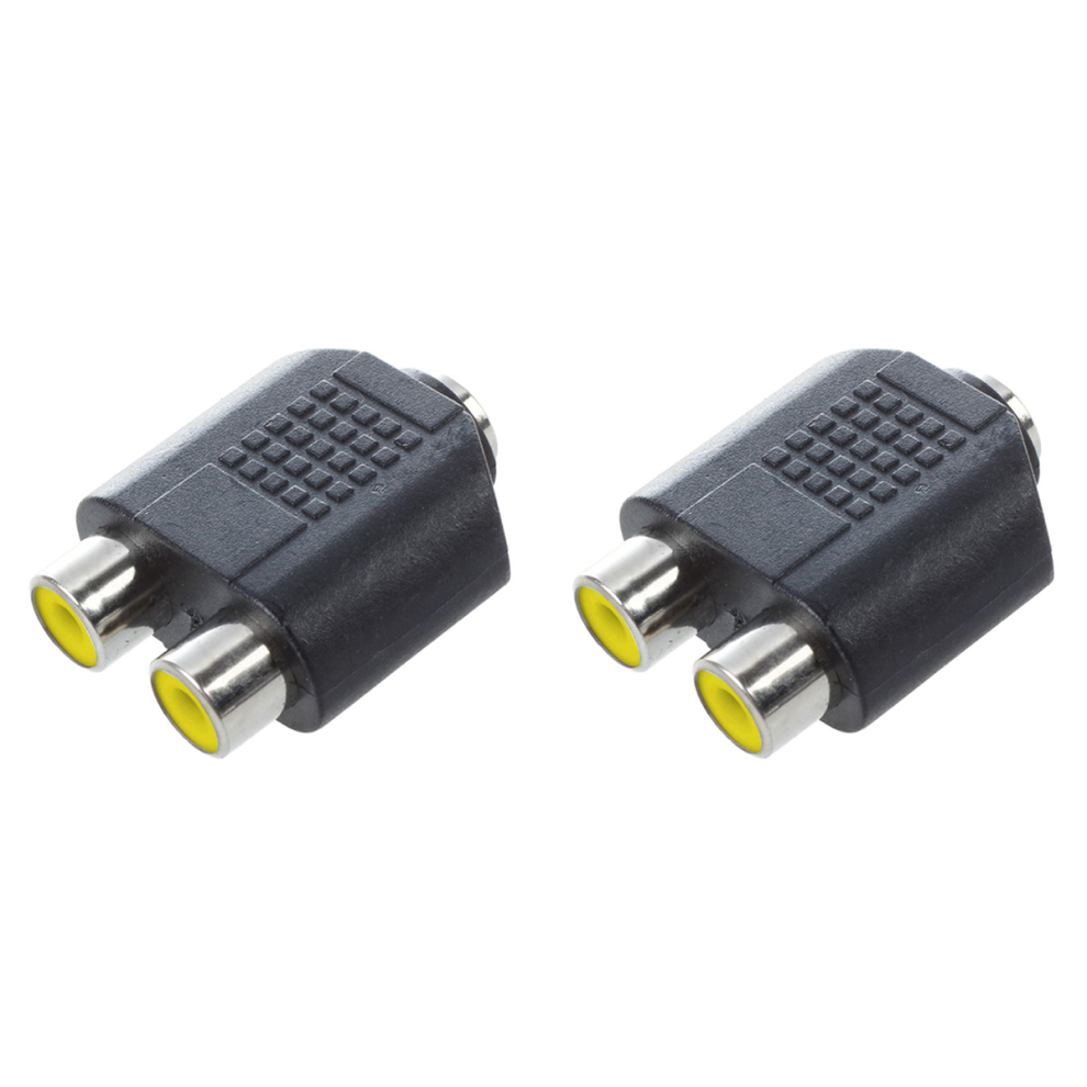 3.5Mm Female Jack To Dual Female Phono Adapter Connector 4713239212453