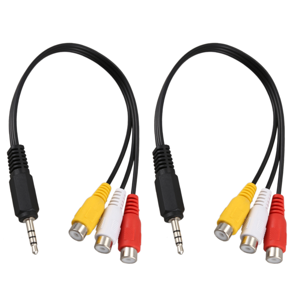3.5Mm Male Plug To 3 Female Audio Video Av Cable 22Cm 4713239212798