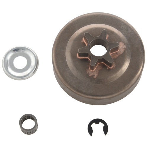 3/8 6T Clutch Drum Sprocket Washer E-Clip Kit For Chainsaw 017 1