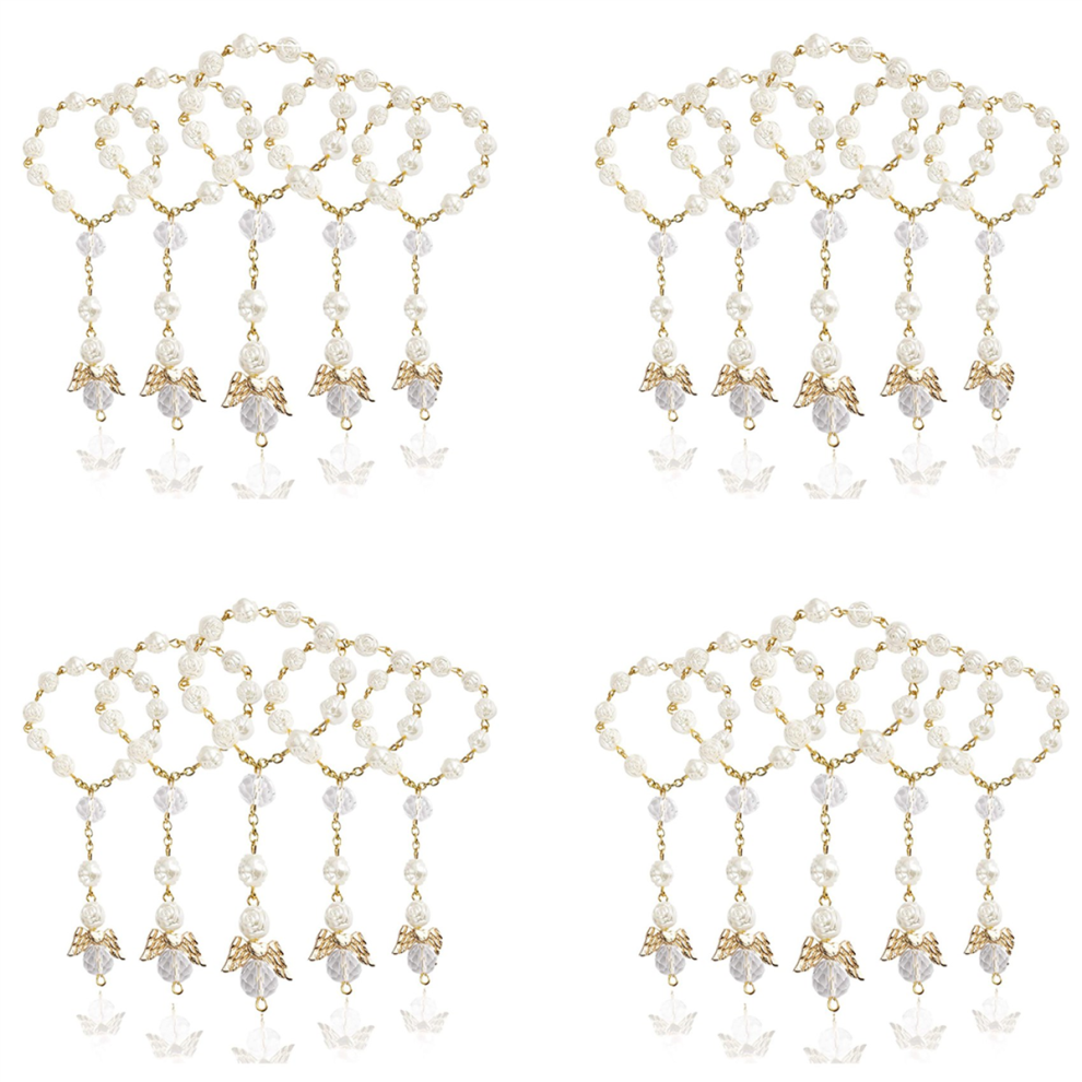 30 PCS Baptism Rosary Acrylic Rosary Beads Mini Rosaries Angel