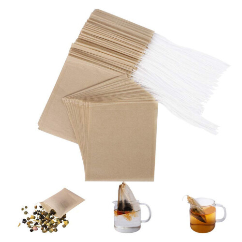 300PCS Tea Filter Bags,Disposable Paper Tea Bag with Drawstring Paper 2