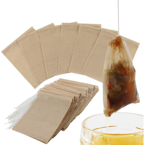 300PCS Tea Filter Bags,Disposable Paper Tea Bag with Drawstring Paper 1
