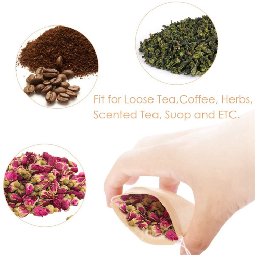 300PCS Tea Filter Bags, Disposable Drawstring Bags for Tea and Coffee 1