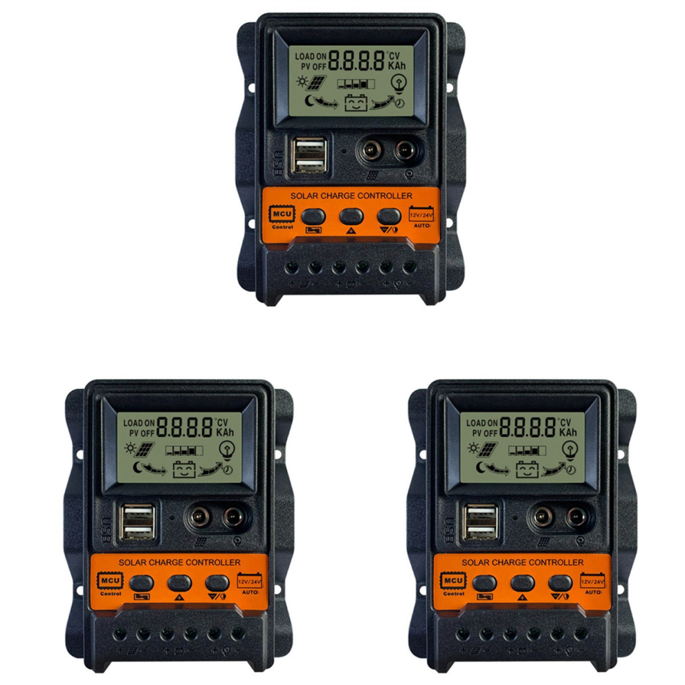 30A Solar Charge Controller Solar Panel Battery Controller 2 Usb Lcd 4713239221219