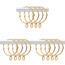 30 Pcs Openable Curtain Rings with Eyelet for Hook Pins (1.5 Inch)