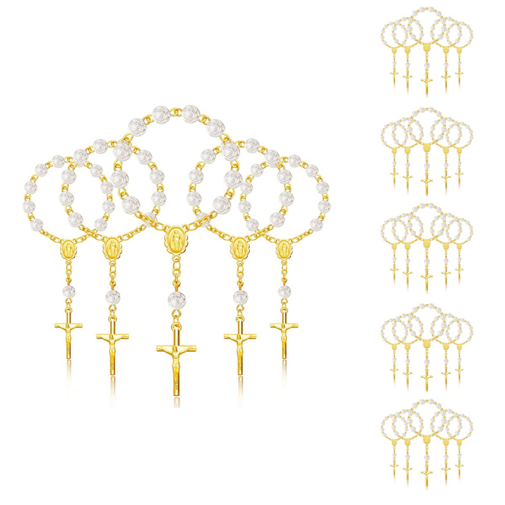30Pcs Baptism Rosary Acrylic Rosary Beads Mini Rosaries with