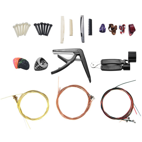 34 PCS Guitar Accessories Including Guitar Picks,Capo,Guitar Strings 1