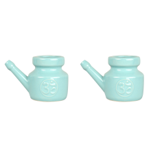 350Ml Ceramic Neti Pot Nose Cleaning Pot,Cyan