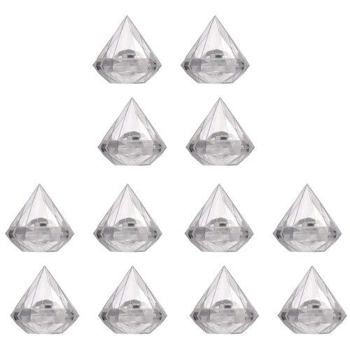 36PCS Transparent Diamond Shape Candy Box Wedding Favor Gift Boxes
