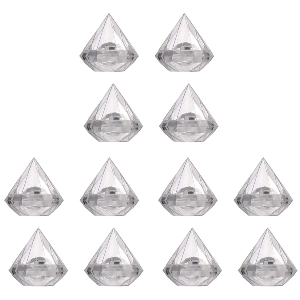 36PCS Transparent Diamond Shape Candy Box Wedding Favor Gift Boxes