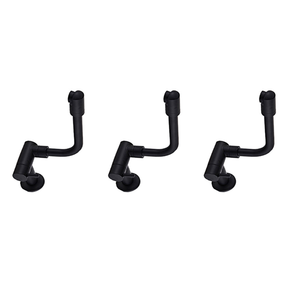 360 Degree Rotating Black Wall Mounted Single Cold Water Mixer Solid 4713239203949