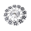 3D Wall Clock,Round Leaf Petals Metal Wall Clock,Dial - Silver Black 2