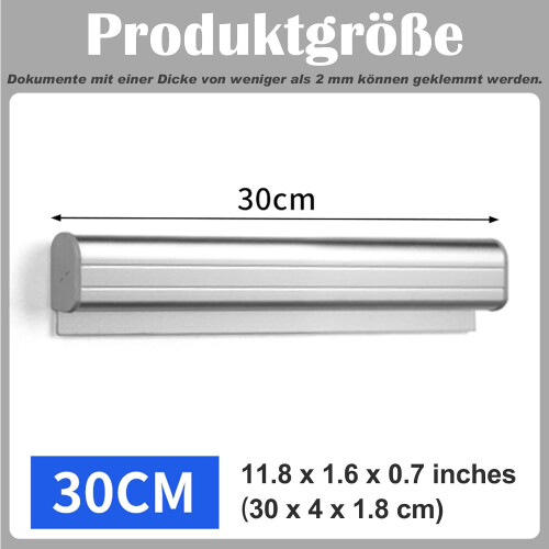 Receipt Holder for Restaurant, Refrigerator, No Drilling (Silver, 30cm, 2pcs) 1