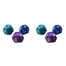 3Pc 12-Sided Tarot Dice Resin Divination Cards Game for Astrologers