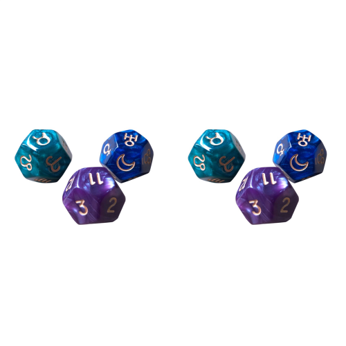 3Pc 12-Sided Tarot Dice Resin Divination Cards Game for Astrologers