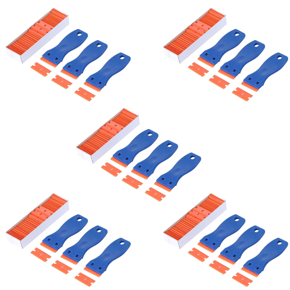 3Pcs Plastic Blade Scrapers & 100 Pcs 1.5 Inch Double Edge 4713239236732