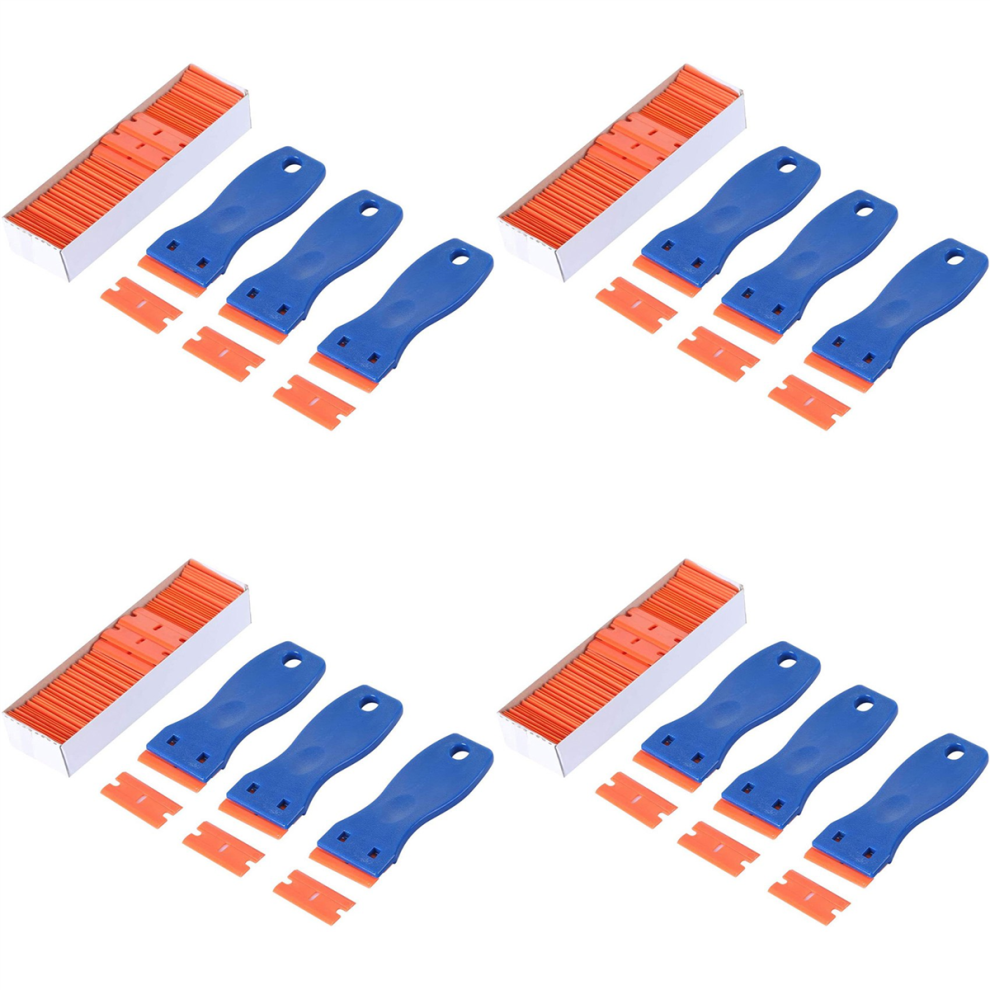 3Pcs Plastic Blade Scrapers & 100 Pcs 1.5 Inch Double Edge 4713239236701