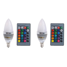 3W Smart E14 Colorful Change Color Bulb with Button Milky Lampshade