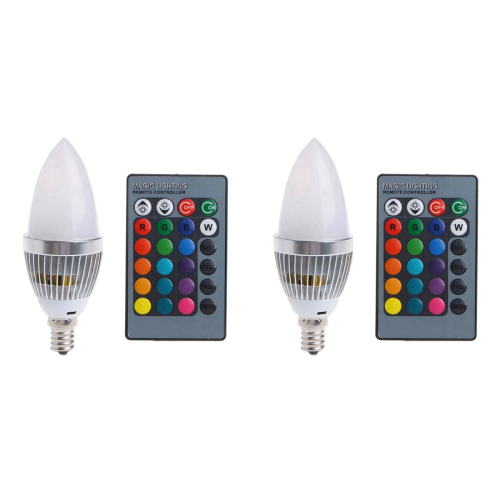 3W Smart E14 Colorful Change Color Bulb with Button Milky Lampshade
