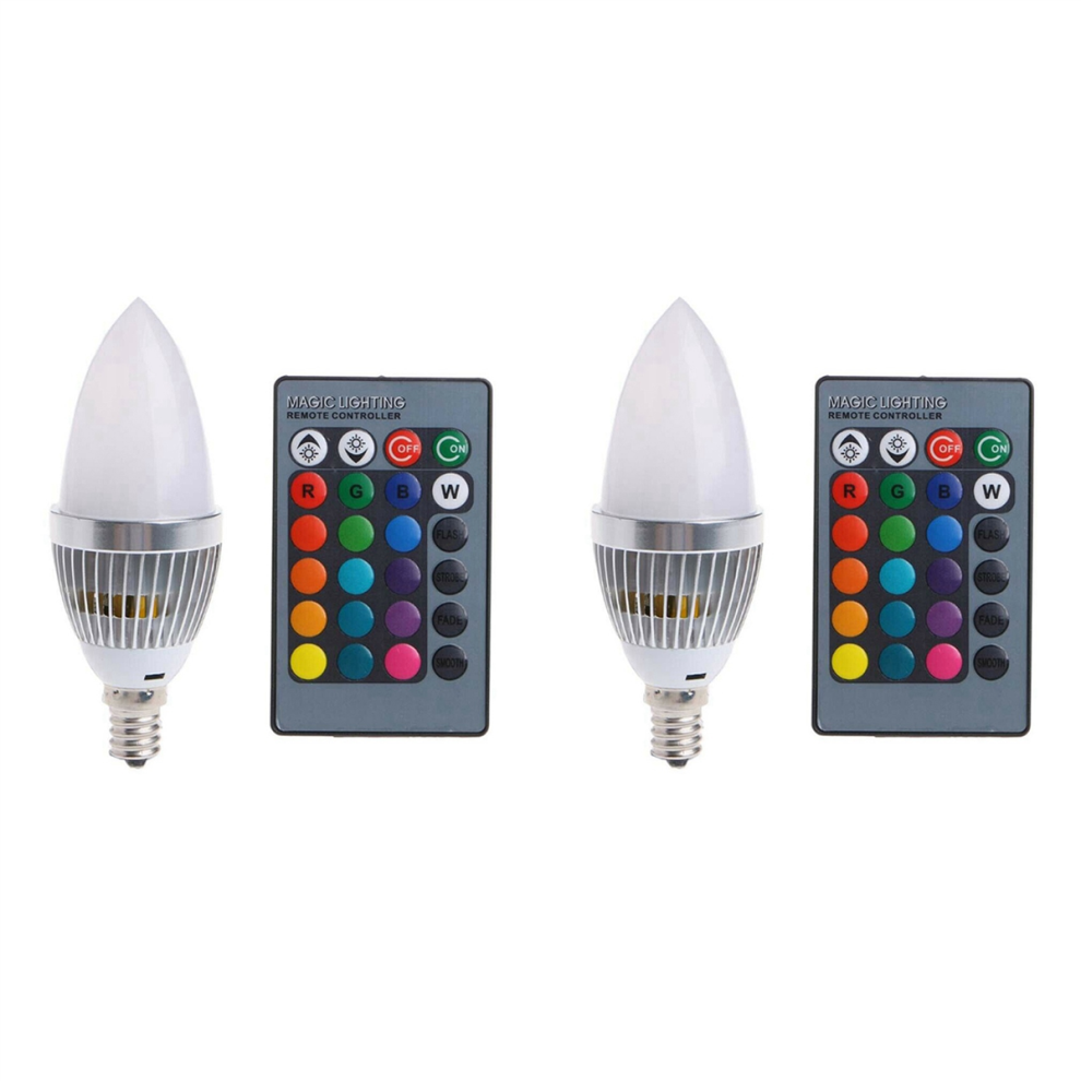 3W Smart E14 Colorful Change Color Bulb with Button Milky Lampshade