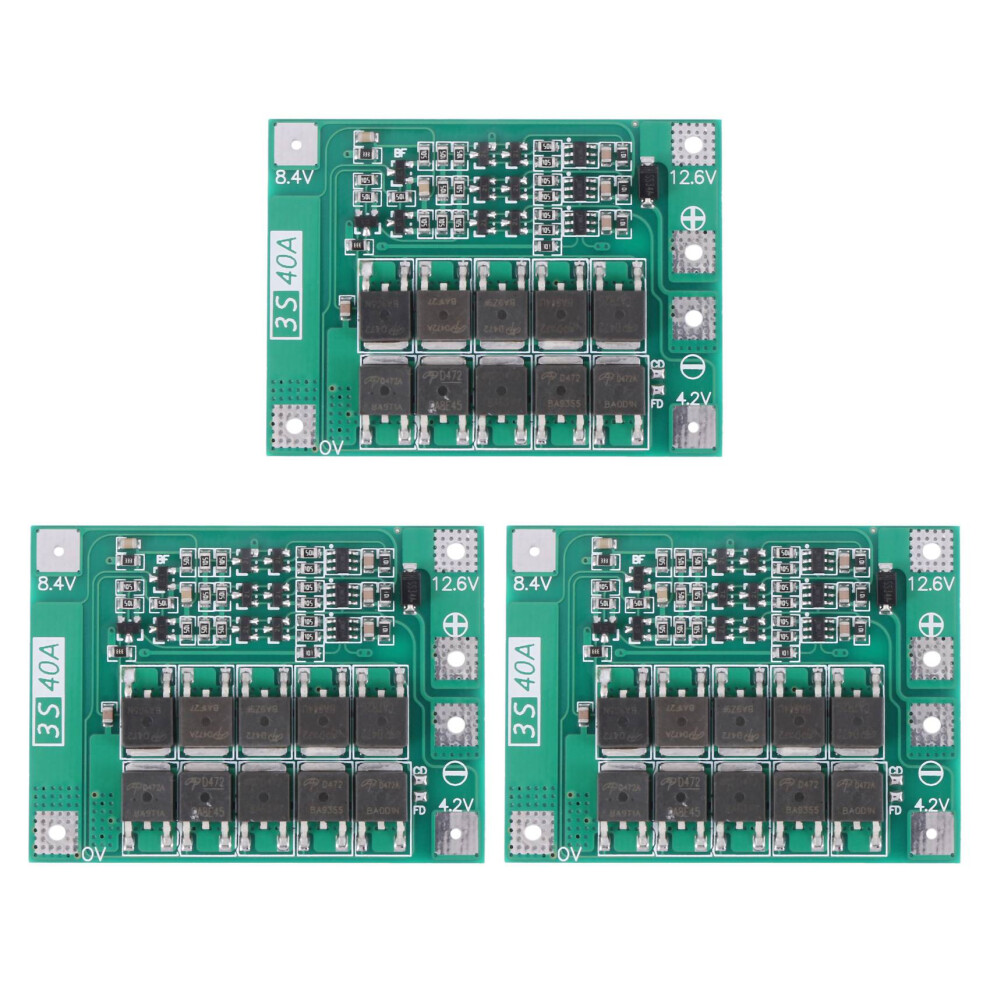 3X 3S 18650 Lithium Battery Charger Protection Board Pcb For Motor 4713239242382