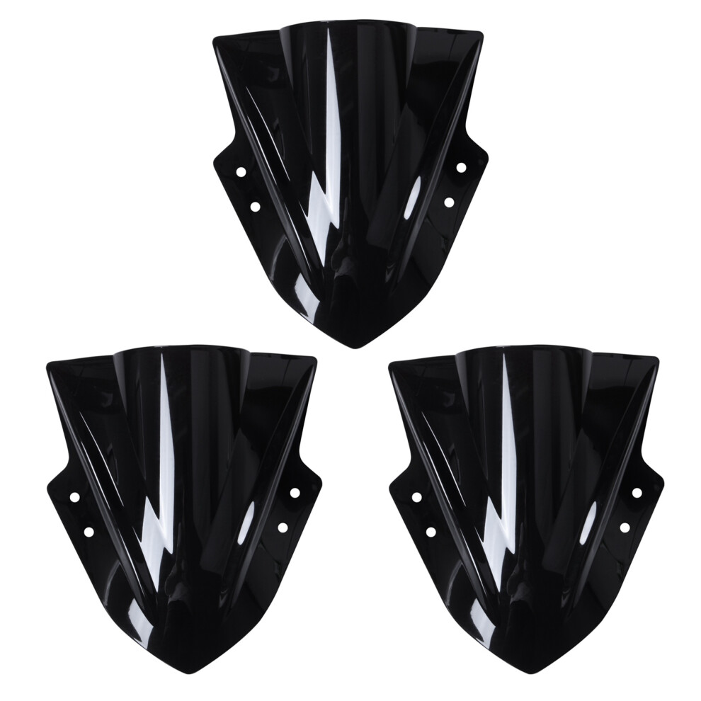 3X Motorcycle Windshield Windscreen Double Bubble For Black 4713514292590