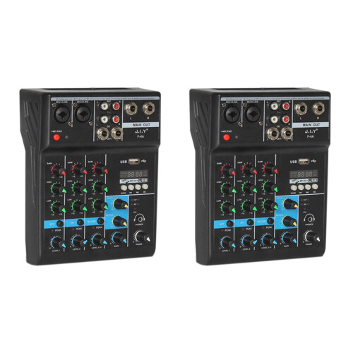 4 Channel Bluetooth Mixer Audio Mixing DJ Console with Reverb Effect