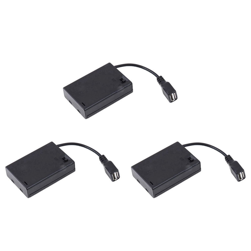 3Xaa Battery Case With Cover&Switch Connected To Usb Female Connector 4713514296185