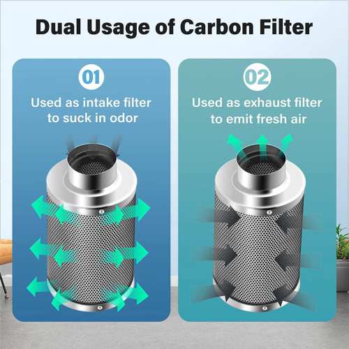 4 Inch Air Carbon Filter Odor Control,Reversible,for Grow Tent Rooms 2