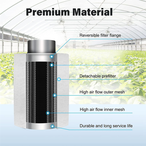 4 Inch Air Carbon Filter Odor Control,Reversible,for Grow Tent Rooms 1