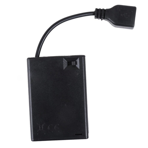 3XAA Battery Case with Cover&Switch Connected to Usb Female Connector 1