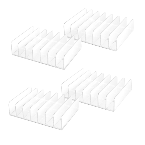 4 Pcs Clear Acrylic CD Holder with Tackable CD DVD Display Rack 1
