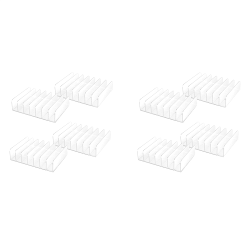 4 Pcs Clear Acrylic CD Holder with Tackable CD DVD Display Rack