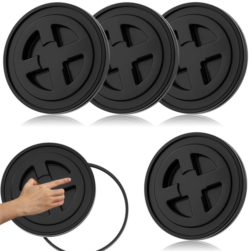 4 Pieces 5 Gallon Bucket Lids, 12Inch Leak-Proof Plastic Seal 4713514217319