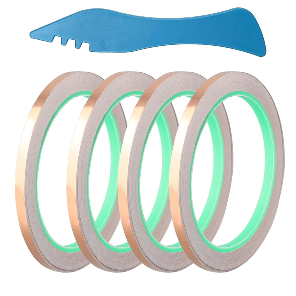 4 Rolls Double-Sided Copper Foil Tape For Stained Glass 4713514219085