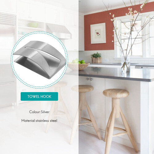 4 Pieces Stainless Steel Kitchen Dish Towel Hook Wall Mount 2