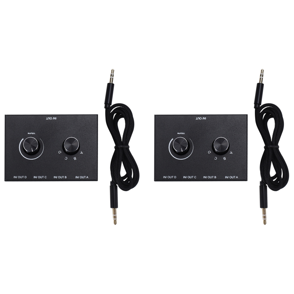 4 Port Audio Switch, 3.5Mm Audio Switcher, Stereo Aux Audio Selector 4713514218699