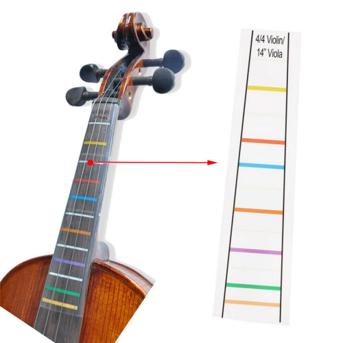 4/4 Violin Fretboard Sticker Marker Fiddle Learn Note Chart Tape 2Pcs 1