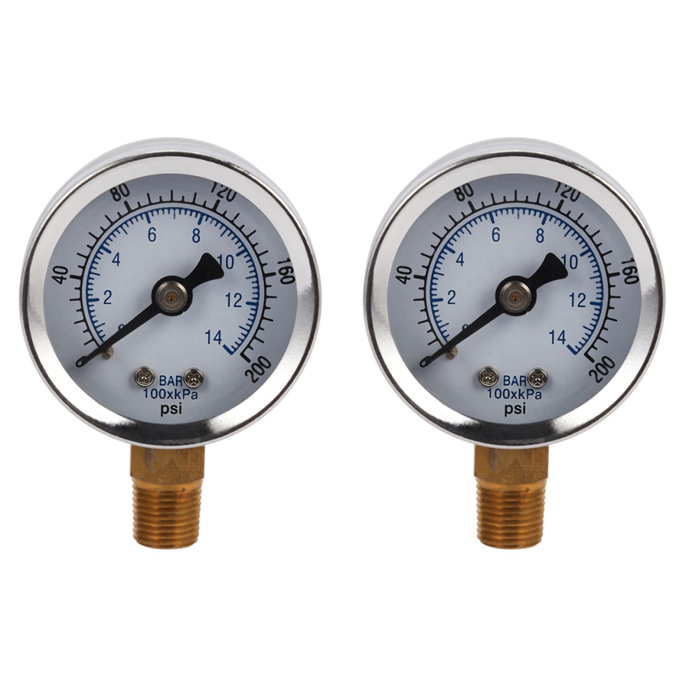 -40-14 Bar 0-200 Psi 0-14 Bar Pressure Gauge 1/8 Npt Air Compressor-image-OPC-PJ2Y57C-NEW
