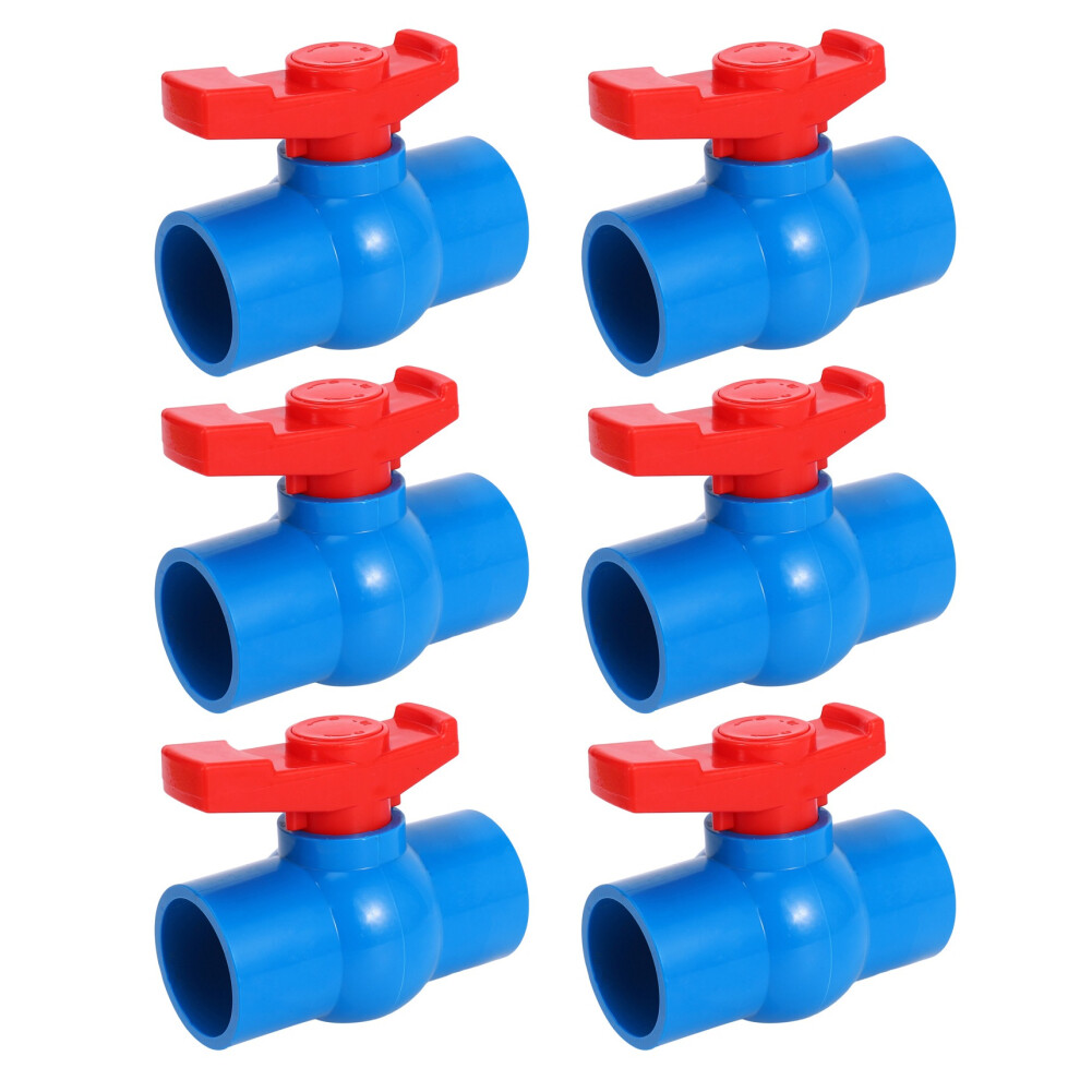 40Mm X 40Mm Slip Full Port Red Handle Lever U-Pvc Ball Valve Blue 4713514206702