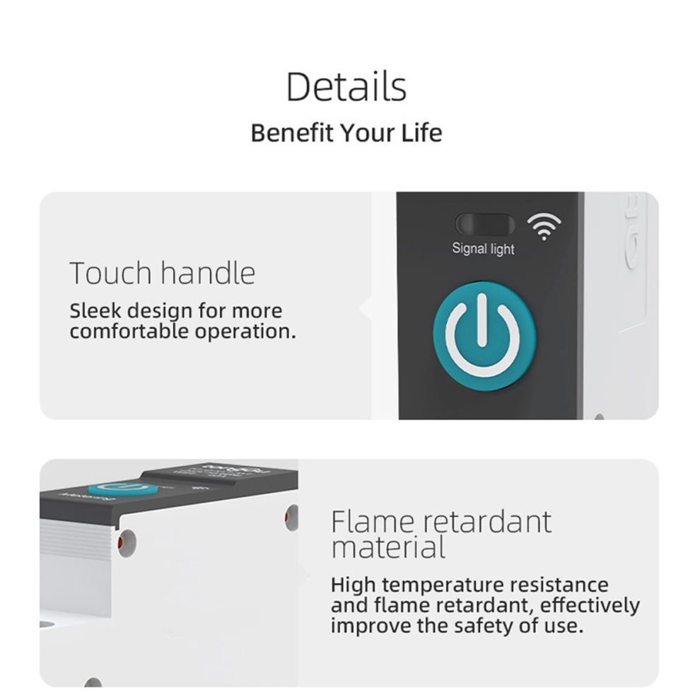 40A Tuya Single Phase Din Rail Wifi Meter Kwh ,Black With Metering 4713514206115