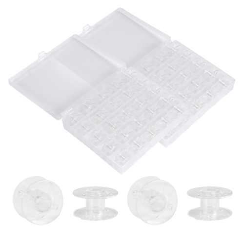 50 Pcs Sewing Machine Bobbins with Case for Singer 1