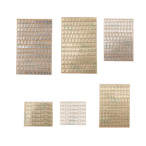 6 Folhas Pequenas de Adesivos de Alfabeto e Números com Glitter (0,12 polegadas, 3 mm) 1