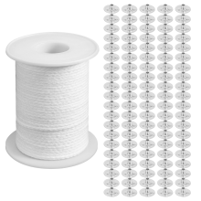 Kit d'outils pour la fabrication de bougies, 1 rouleau de mèche en coton de 61 m (200 pi)