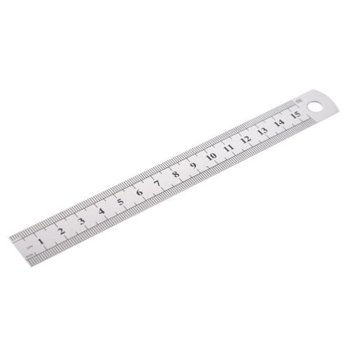 Conjunto de 5 réguas retas de aço inoxidável de 15 cm (6 polegadas) com marcações em ambos os lados. 2