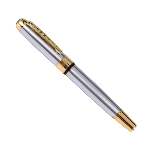 Pluma estilográfica 250 de oro blanco esmerilado con plumín M 1