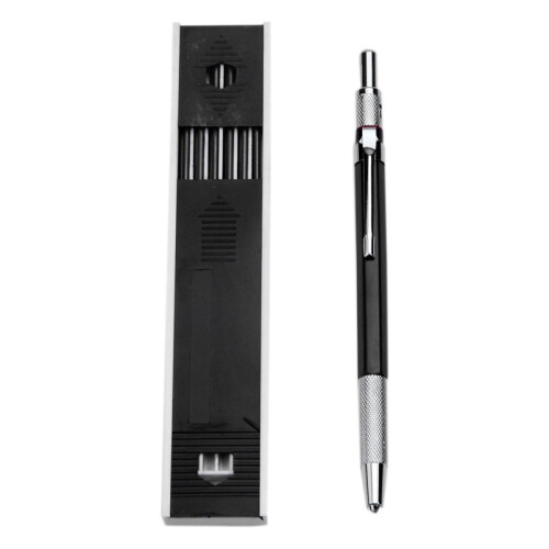 2.0mm Mechanical Pencil for Art Sketching with 12 Pcs Refill - Black