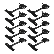 10 soportes de plástico ajustables para letreros, con doble cabezal y pinza.