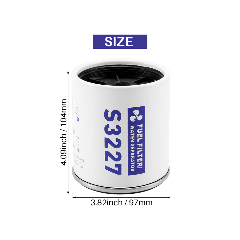 S3227 Outboard Marine Fuel Filter Elements Fuel Water Separator White 4852230768313
